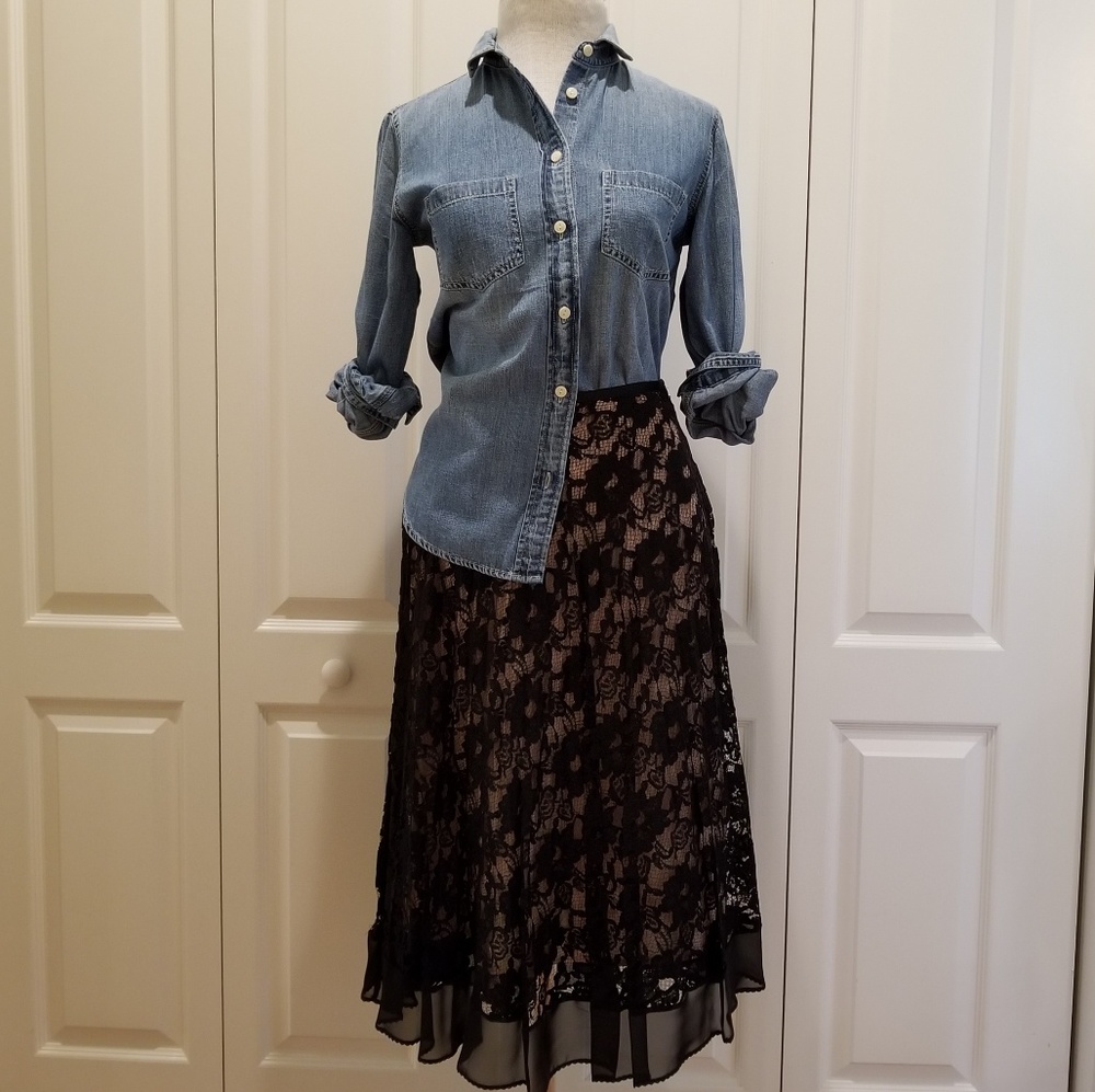 Classic Lace Midi Skirt